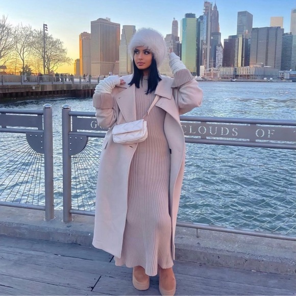 Zara Beige Wool Blend Oversized Coat - Picture 15 of 16